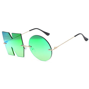 NO Shaped Sunglasses