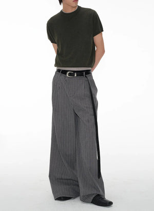 Pinstripe Wide Leg Pants