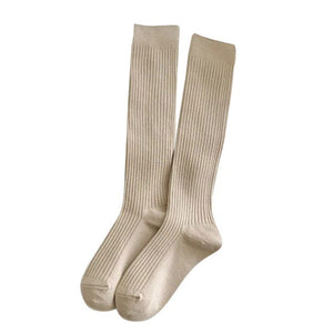 Basic Ribbed Knee High Socks
