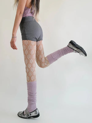 Soft Girl Floral Lace Tights