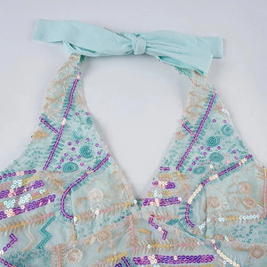 Y2K Sequined Halter Top