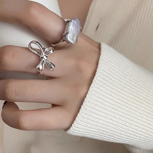 Coquette Aesthetic Bow Ring