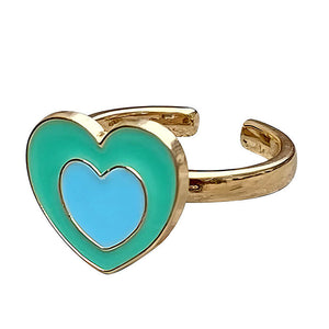 Green Heart Anxiety Ring π