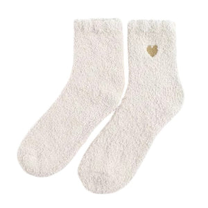 Soft Girl Heart Fuzzy Socks