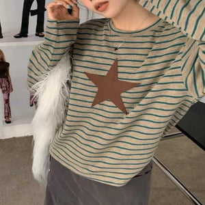 Indie Kid Star Striped Long Tee