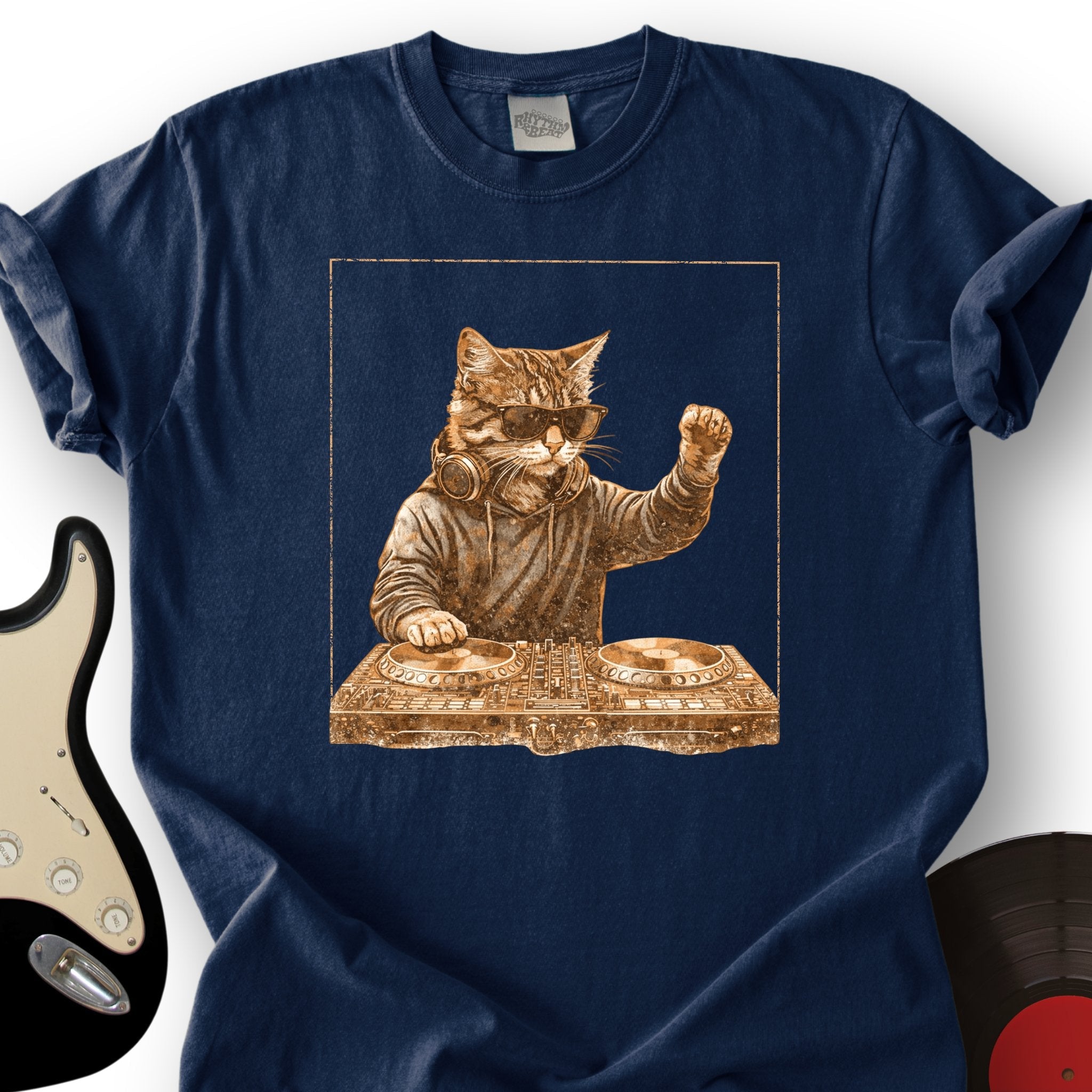 Cat DJ Spinning T-Shirt