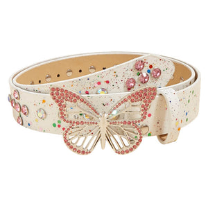 2000s Butterfly Rhinestone Buckle Belt