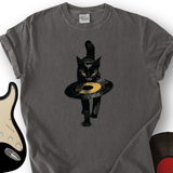 Black Cat Vinyl T-Shirt