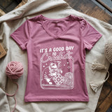 Good Day To Crochet Lady V-neck