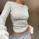 Crinkle Long Sleeve Top
