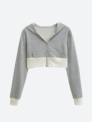 Cropped Hoodie & Mini Skirt Two Piece Set