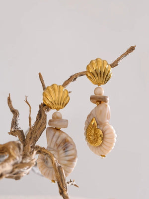 Golden Seashell Earrings