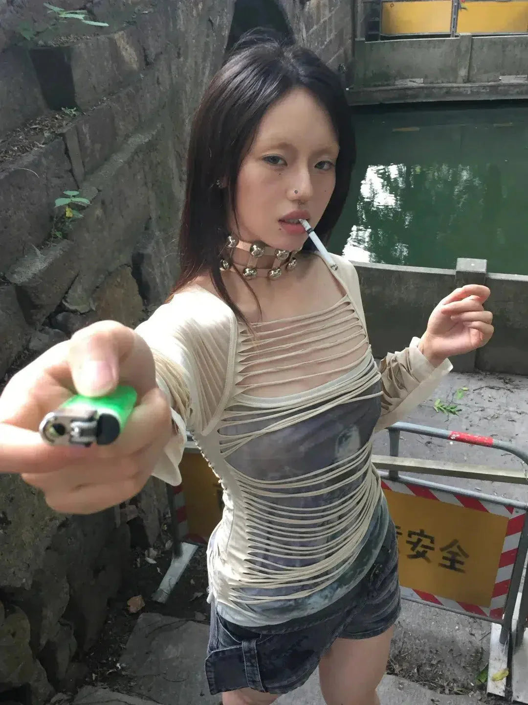 Grunge Layered Sheer Top