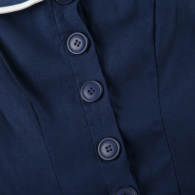 Nautical Button Mini Dress