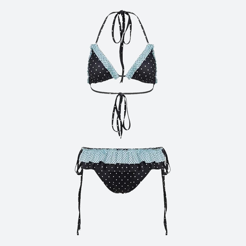 Polka Dot Ruffled Bikini Set