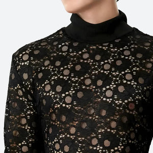 Polka Dots Lace Sheer Top