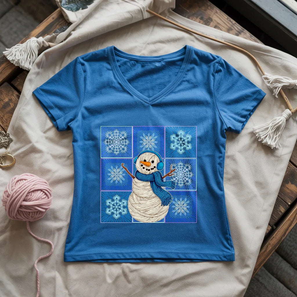 Crochet Snowman Lady V-neck