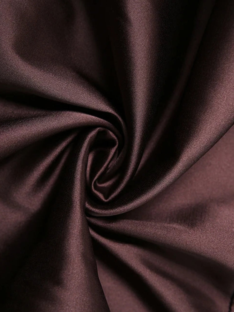 Satin Ruffled Mini Dress