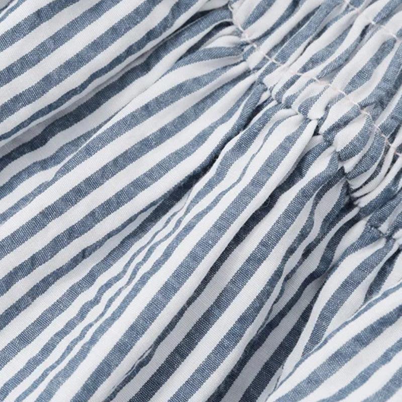 Soft Girl Striped Ruched Mini Dress