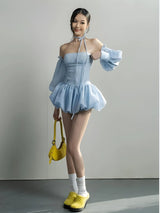 Strapless Bubble Mini Dress