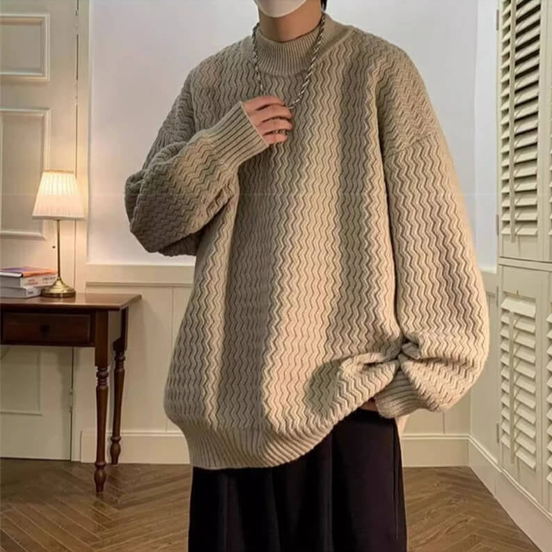 Wavy Knit Sweater
