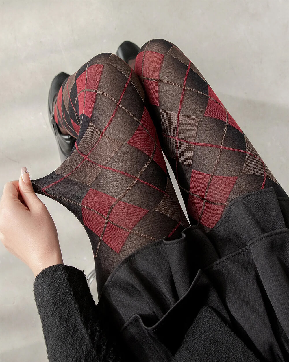 Library Crush Argyle Pattern Tights