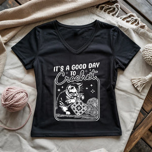 Good Day To Crochet Lady V-neck