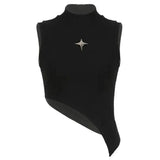 Stargirl Aesthetic Asymmetric Crop Top