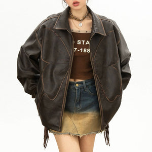 Butterfly Distressed Leather Jacket