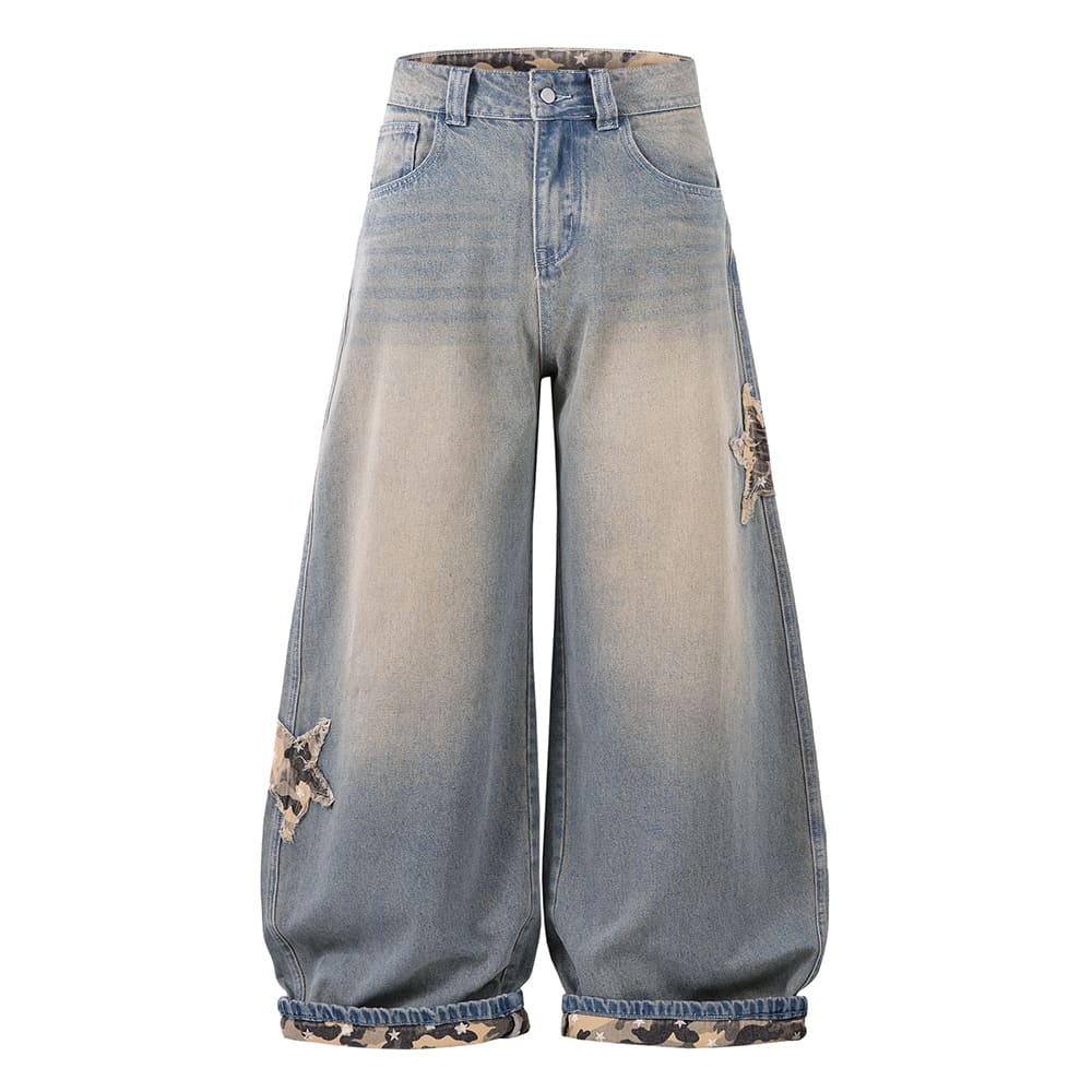 Camouflage Star Wide Leg Jeans