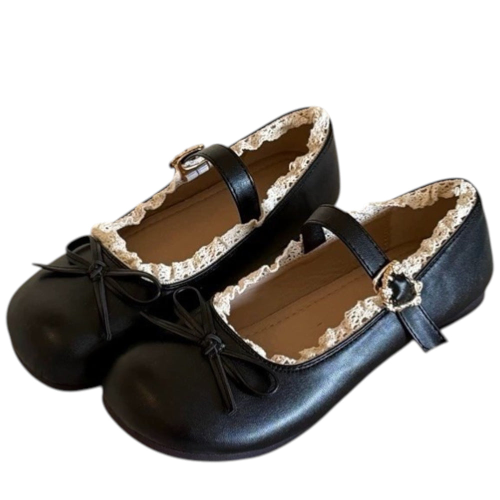 Coquette Lace Trim Mary Jane Flats