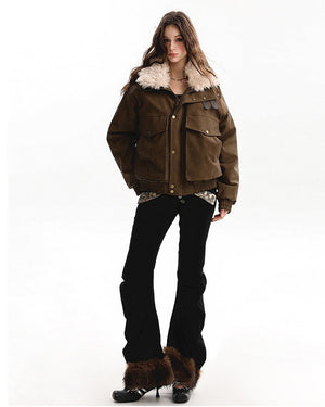 Drama Alert Faux Fur Aviator Jacket