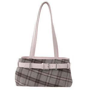Gossip Goes Around Plaid Belted Bag