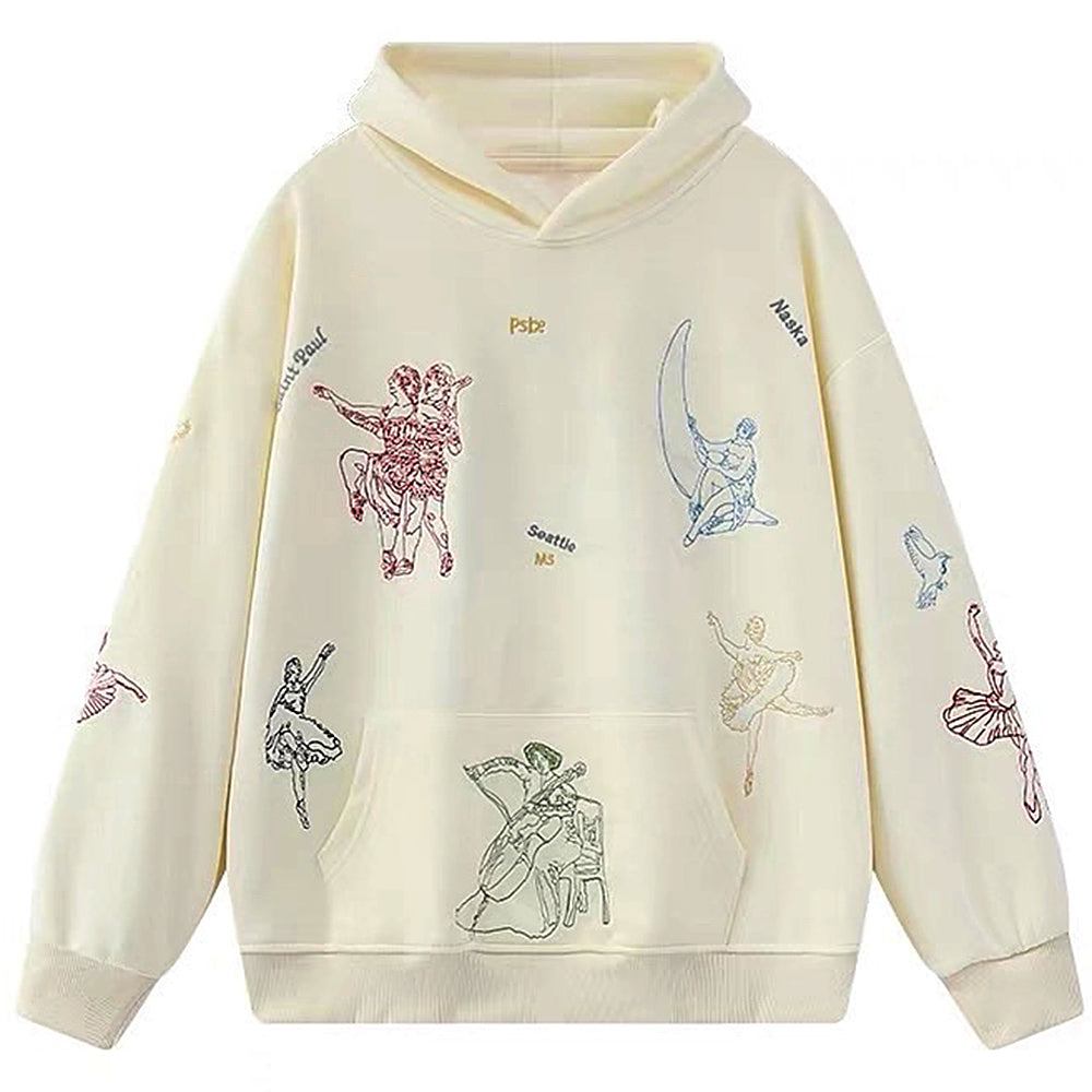 Greek-Roman Art Embroidery Aesthetic Hoodie