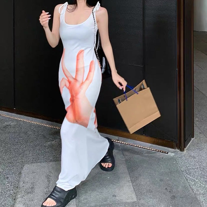 Hand Print Baddie Aesthetic Dress