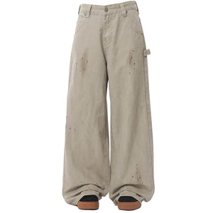 Handprint Wide-Leg Jeans