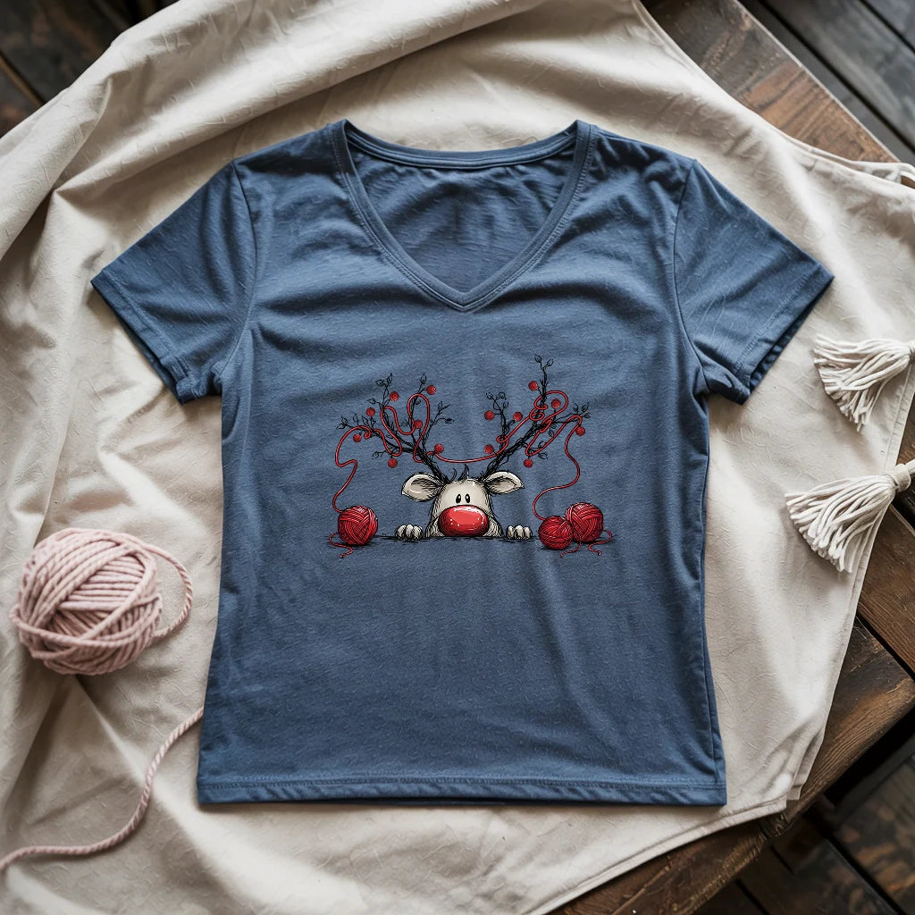 Waiting For Xmas Lady V-neck