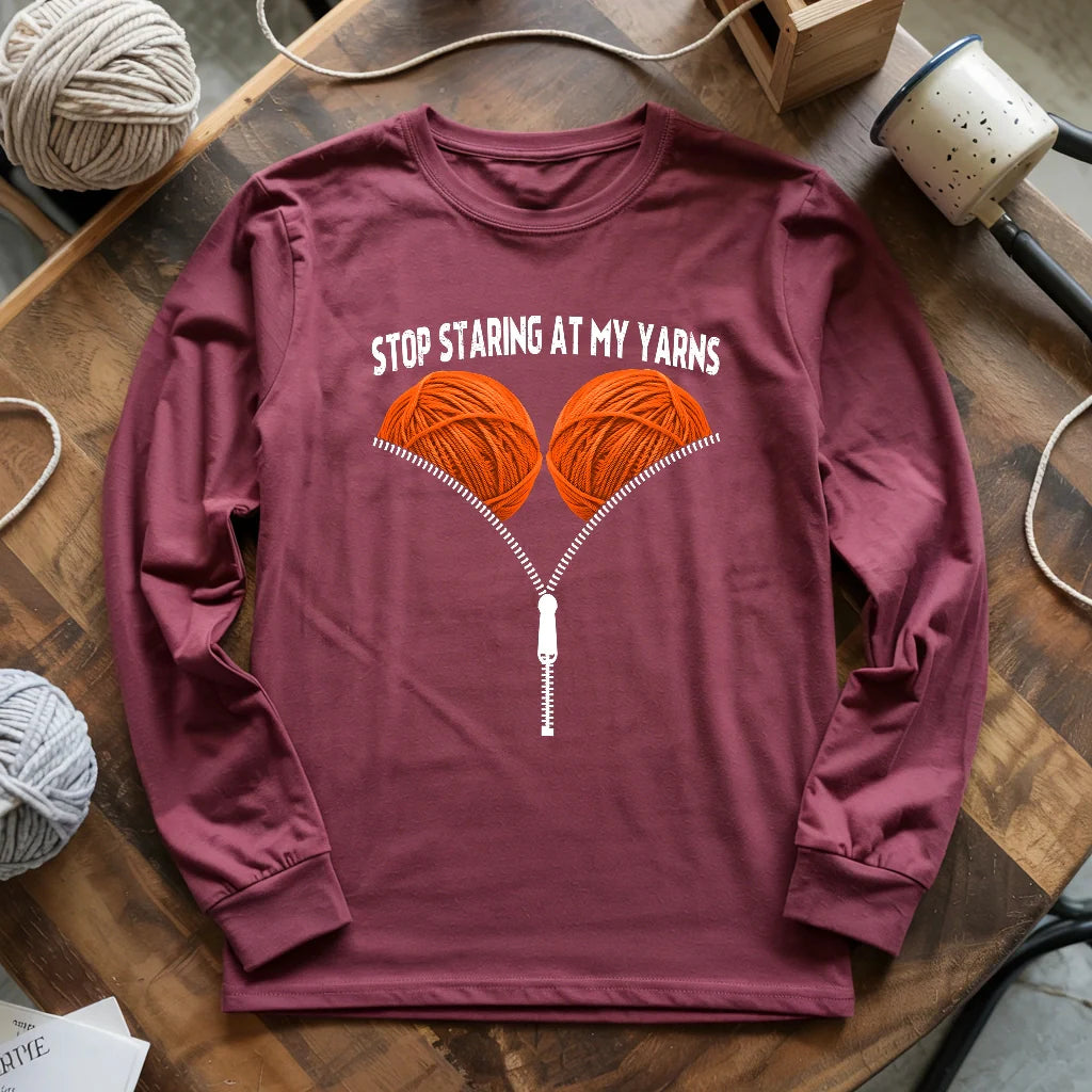 Staring at my yarn Long Sleeve T-shirt