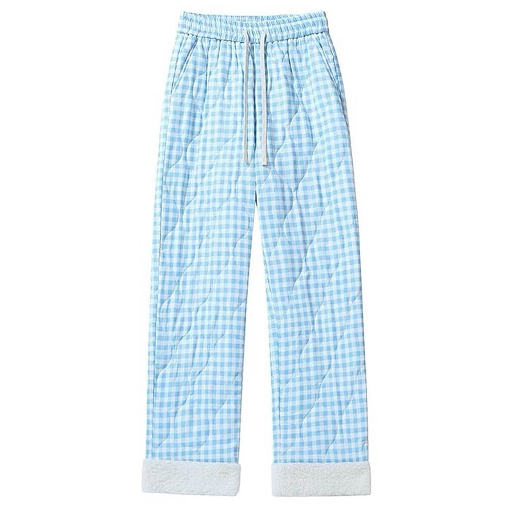 Pastel Checkered Puffer Pants