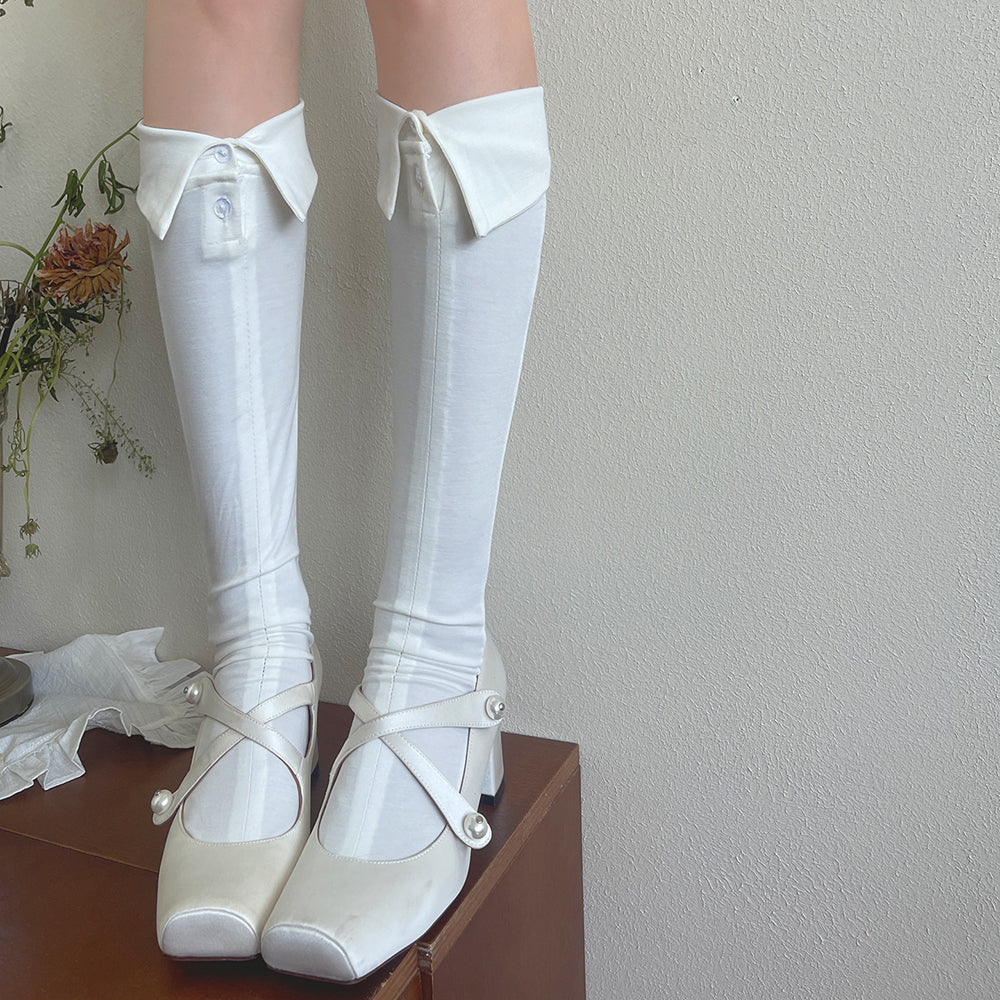 Preppy Collar High Socks