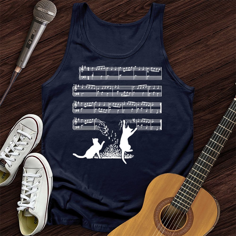 Cat Music Sheet Tank Top