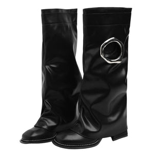 Round Cutout High Shaft Boots