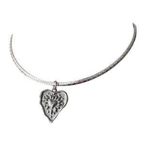 Silver Heart Coin Necklace