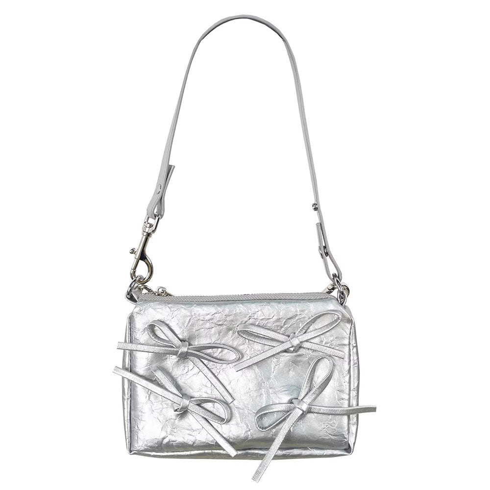 Silver Bows Shoulder Bag