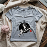 Crochet Stitch Witch Lady V-neck