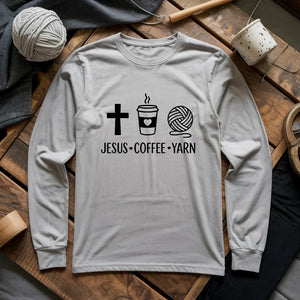 Jesus, Coffee and Yarn Long Sleeve T-shirt