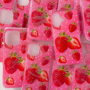 Strawberry Print Y2K iPhone Case