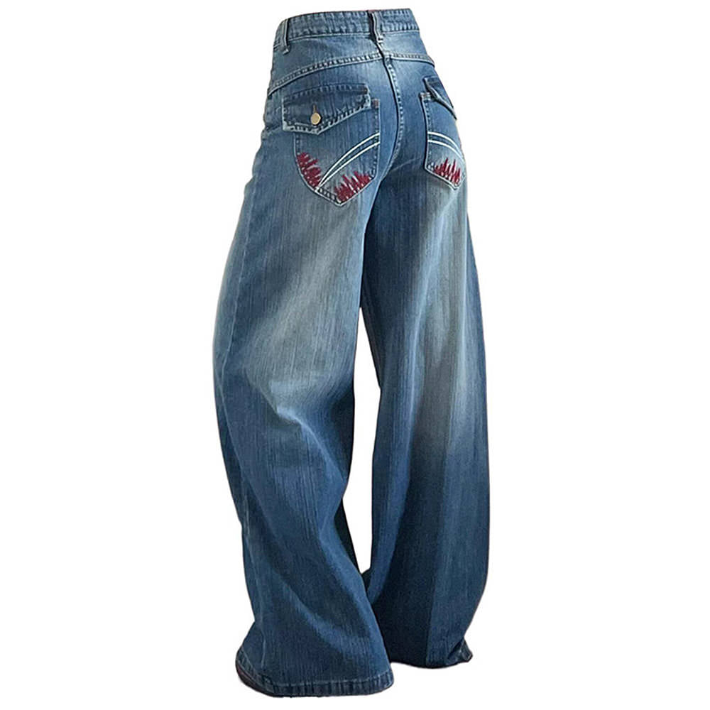 Teen Craft Embroidered Baggy Jeans