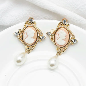 Vintage Style Cameo Earrings