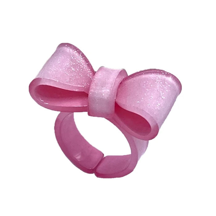 Y2K Glitter Bow Ring